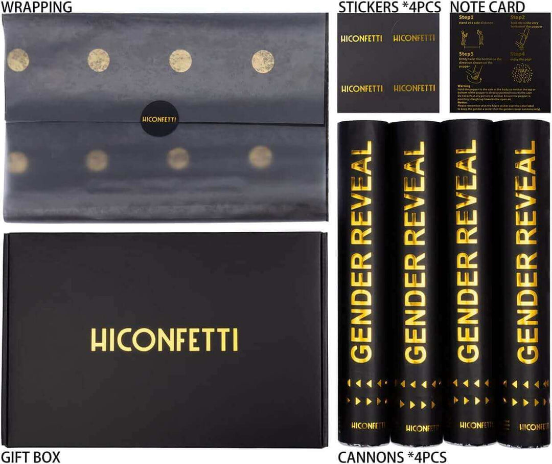 Pink 4-Pack: Gender Reveal Confetti Popper