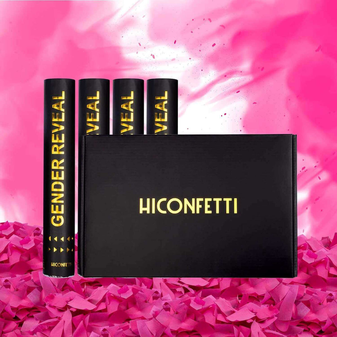 Pink 4-Pack: Gender Reveal Confetti Popper
