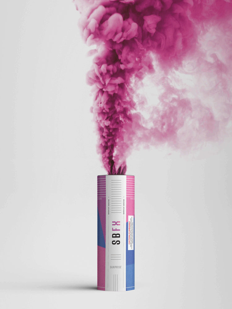pink gender reveal smoke