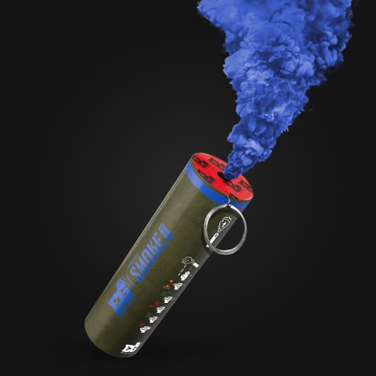 Blue WP40-D Wire Pull Smoke Grenade - 60 Second Colored Smoke Bomb