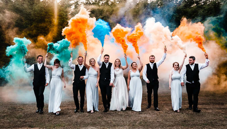 Here's How to Use Smoke Bombs for Stunning Wedding Photos