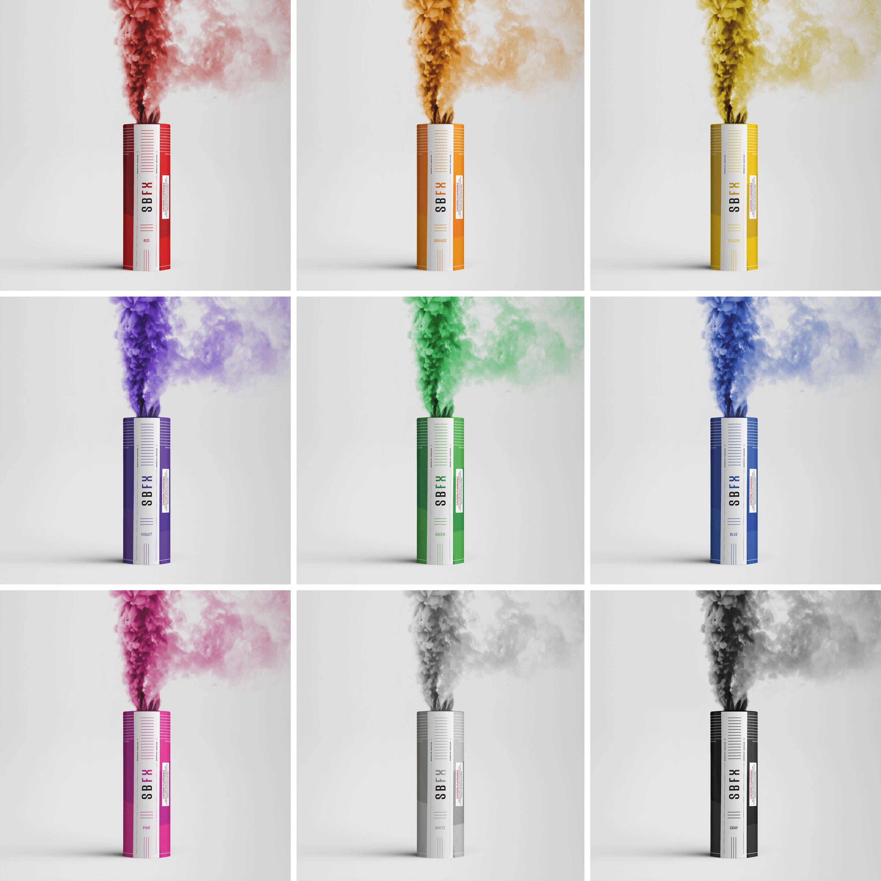 colored smoke grenades
