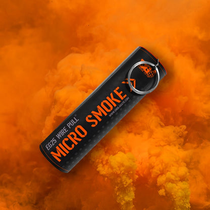 Orange EG25 smoke grenade emitting dense orange smoke