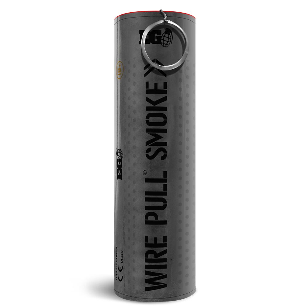 Black WP40 Wire Pull Smoke Bomb - 90 Second Colored Smoke