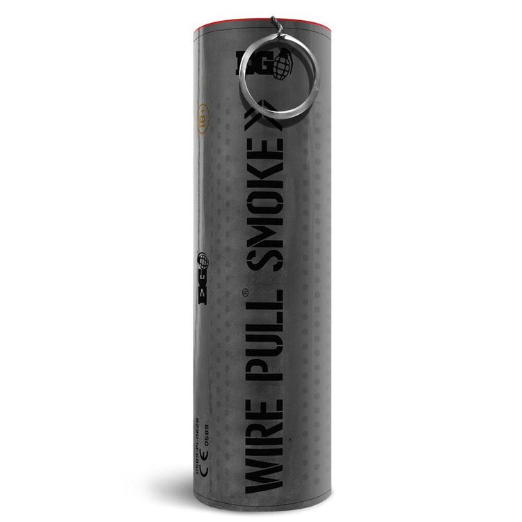 Black WP40 Wire Pull Smoke Grenade - 90 Second Colored Smoke Bomb