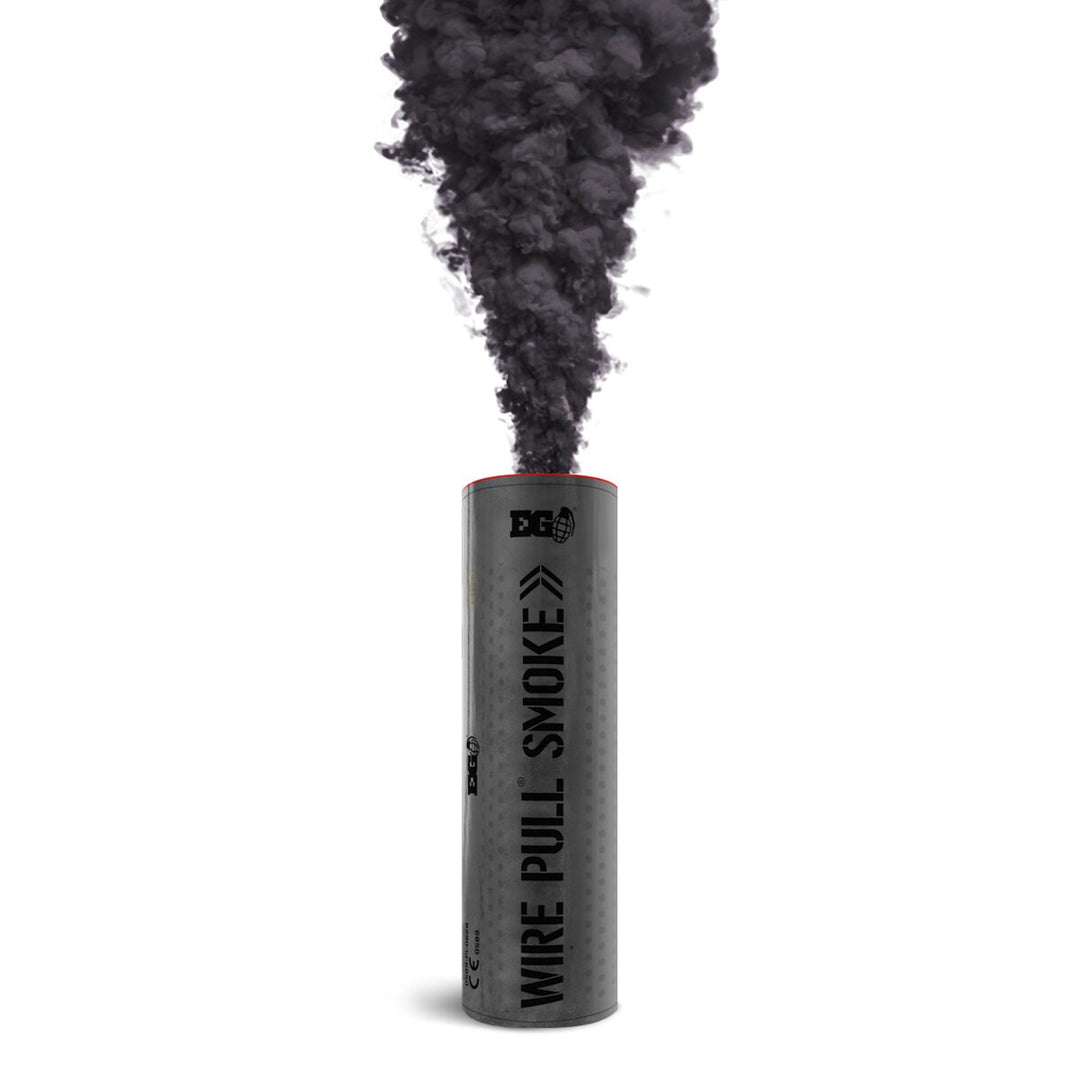 Black WP40 Wire Pull Smoke Grenade - 90 Second Colored Smoke Bomb