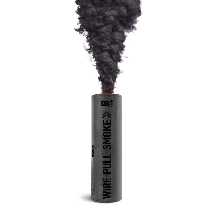 Black WP40 Wire Pull Smoke Grenade - 90 Second Colored Smoke Bomb