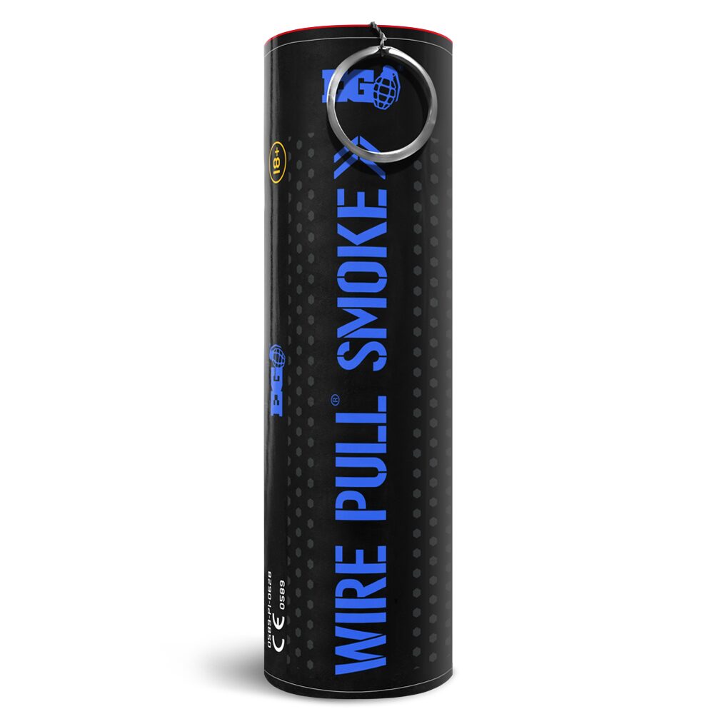 Blue WP40 Wire Pull Smoke Grenade - 90 Second Colored Smoke Bomb