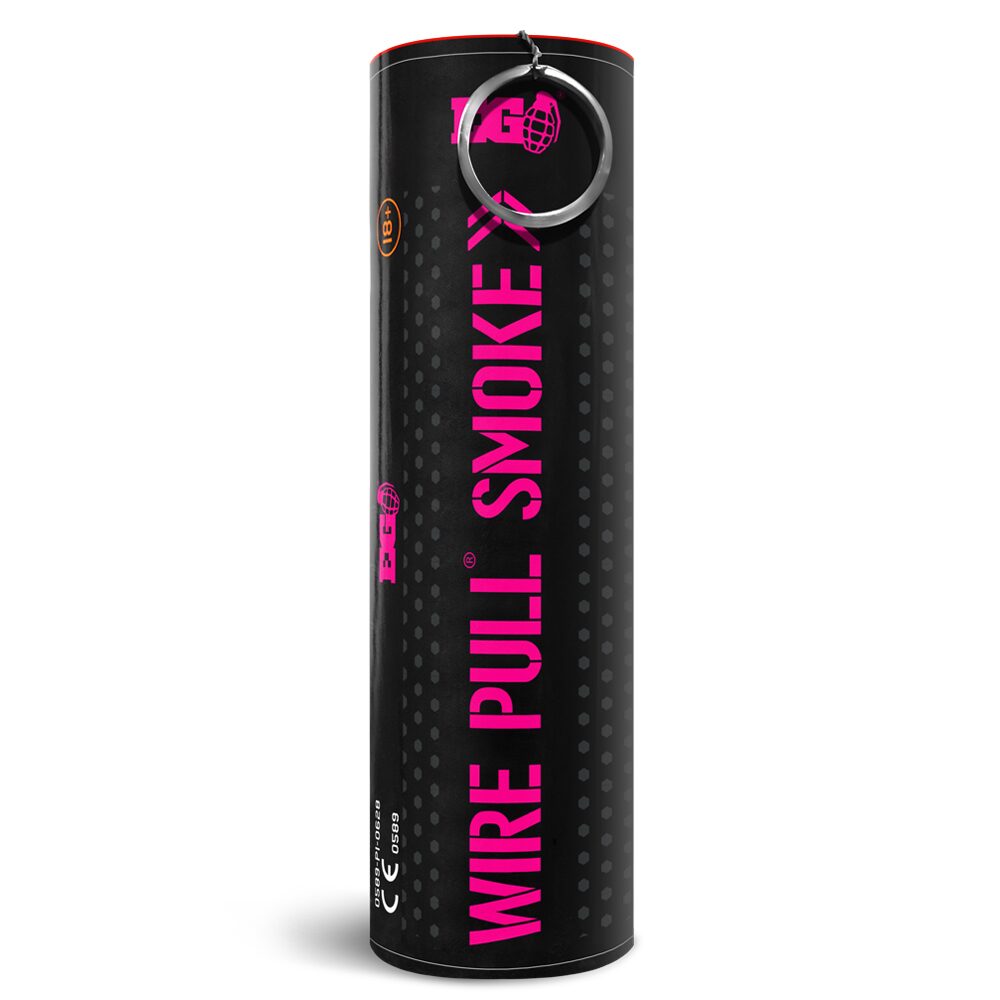 Pink WP40 Wire Pull Smoke Grenade - 90 Second Colored Smoke Bomb