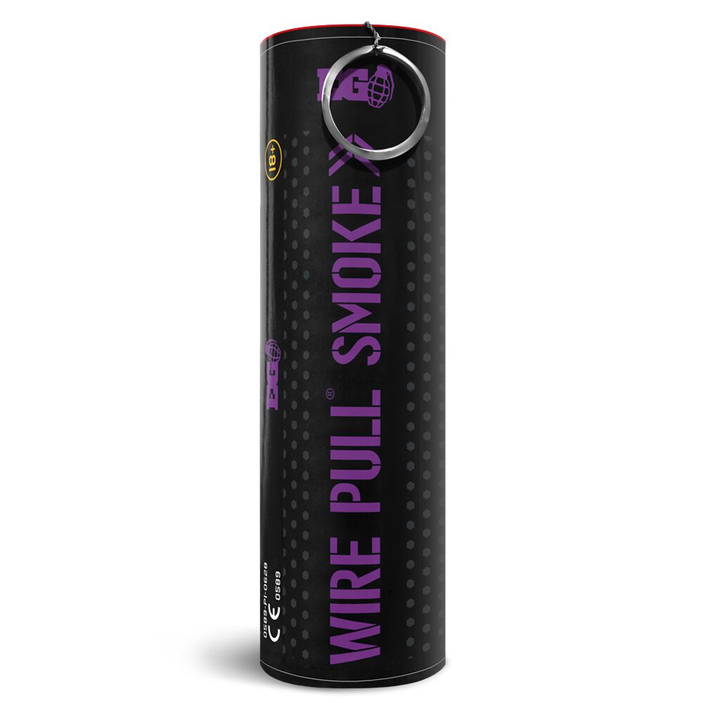 Purple WP40 Wire Pull Smoke Grenade - 90 Second Colored Smoke Bomb