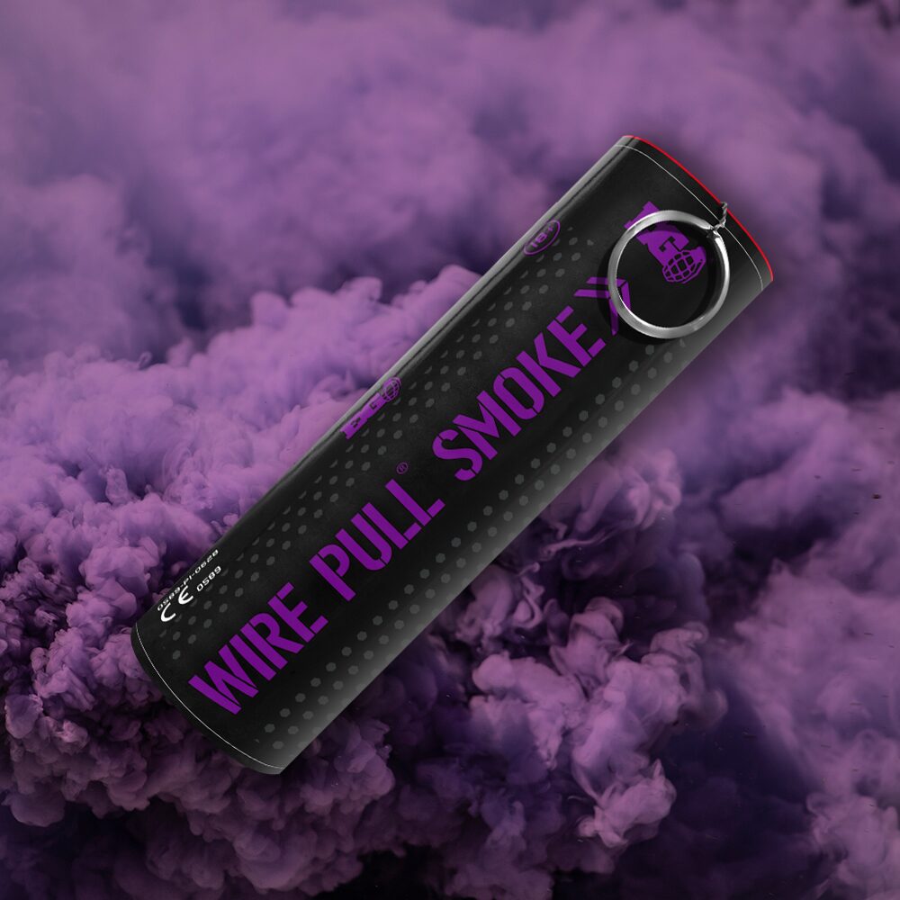 Purple WP40 Wire Pull Smoke Grenade - 90 Second Colored Smoke Bomb