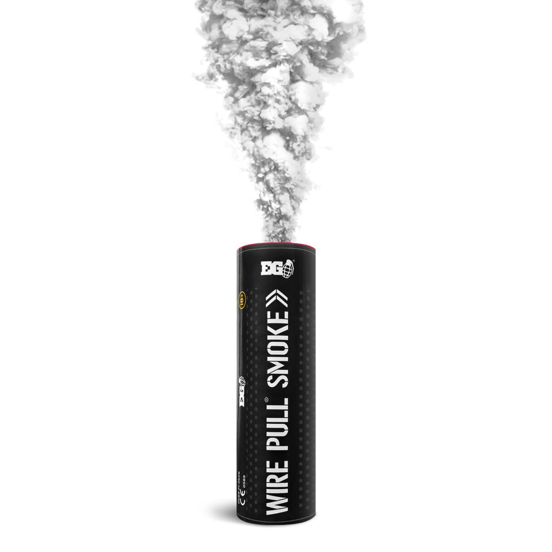 White WP40 Wire Pull Smoke Grenade - 90 Second Colored Smoke Bomb