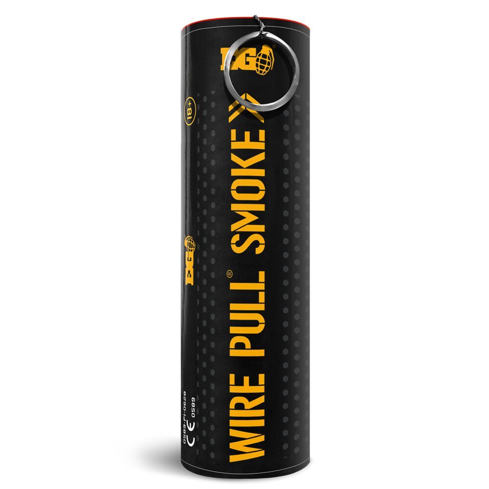 Yellow WP40 Wire Pull Smoke Grenade - 90 Second Colored Smoke Bomb