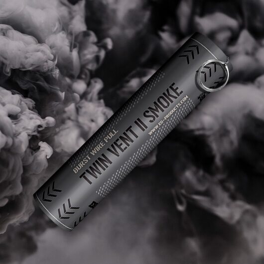 Black Twin Vent II Dual Vent Smoke Grenade - Colored Smoke Bomb