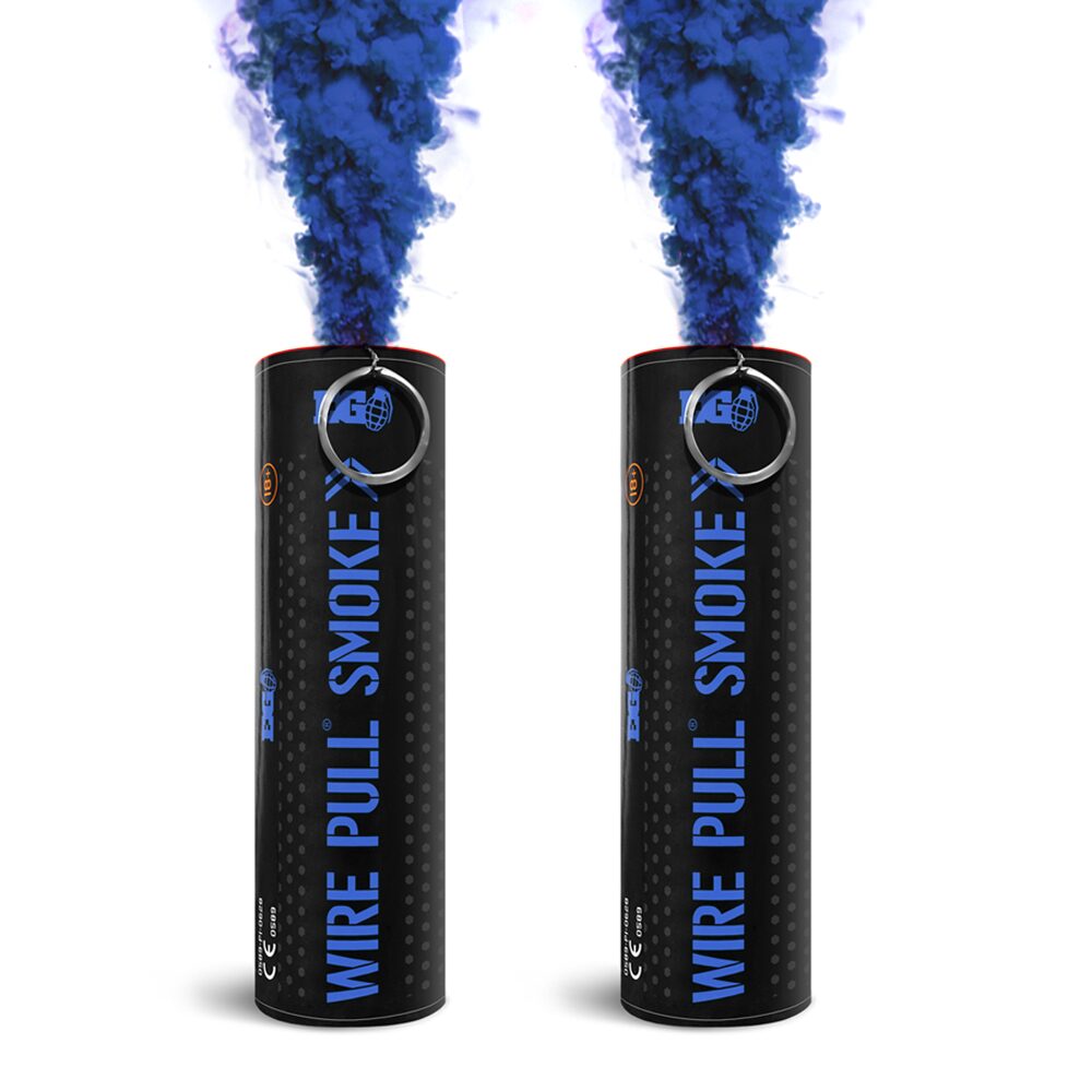 Blue WP40 Wire Pull Smoke Grenade - 90 Second Colored Smoke Bomb